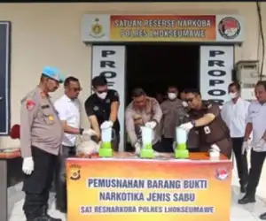 Dengan Cara Diblender, 1,03 Kilogram Barang Bukti Sabu Dimusnahkan