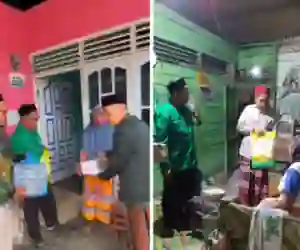 PC NU dan GP Ansor Abdya Salurkan Sembako Untuk Warga Kurang Mampu