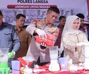 13.9 Kg Sabu dan 9.3 Kilogram Ganja Kering Dimusnahkan Polres Langsa