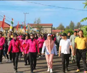 Meriahkan Hari Bhayangkara ke-79, Polres Aceh Jaya Gelar “Fun Walk”