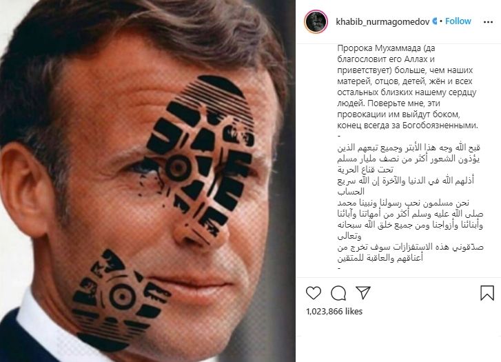 Doa Khabib untuk Presiden Prancis: Semoga Maha Kuasa Menghukum Makhluk Ini