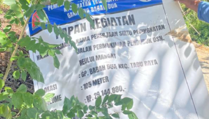 Keuchik Babah Dua Bantah Dugaan Proyek Mangkrak, Sebut Baru Pengajuan