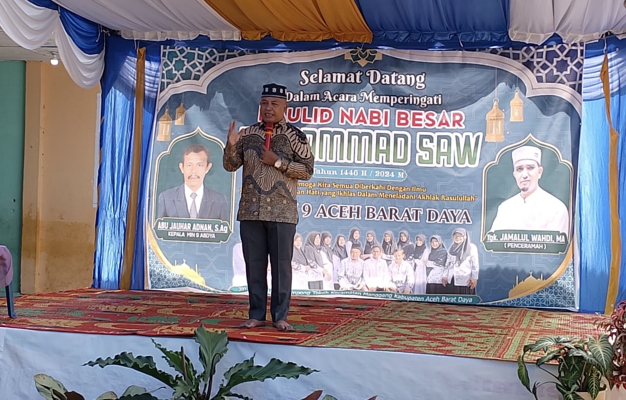 Maulid Nabi Muhammad SAW di MIN 9 Abdya Diwarnai Rangkaian Acara