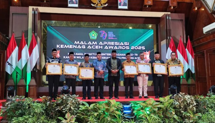 Pj Bupati Aceh Jaya Terima Penghargaan Awards PPG dan PAI Kemenag RI Tahun 2025