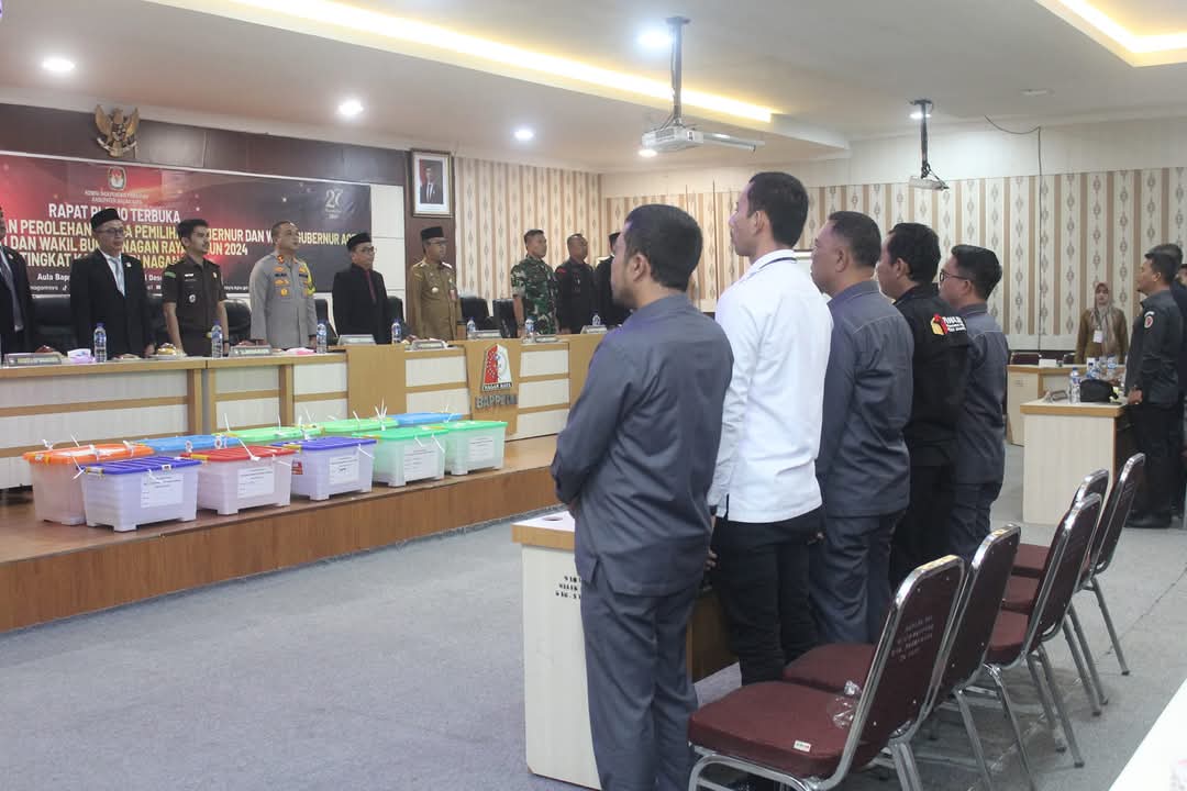 Panwaslih Nagan Raya Ikut Awasi Rapat Rekapitulasi Hasil Perhitungan Suara Pilkada Tahun 2024